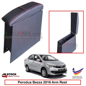 Perodua Bezza 2016 4' Plywood PVC Armrest Center Console Box (Sponge+Redline)